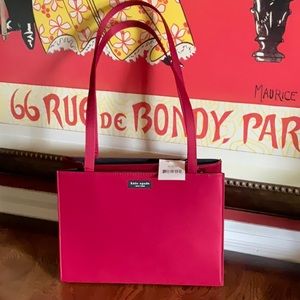NWT Original Kate Spade rectangular shoulder bag in red satin